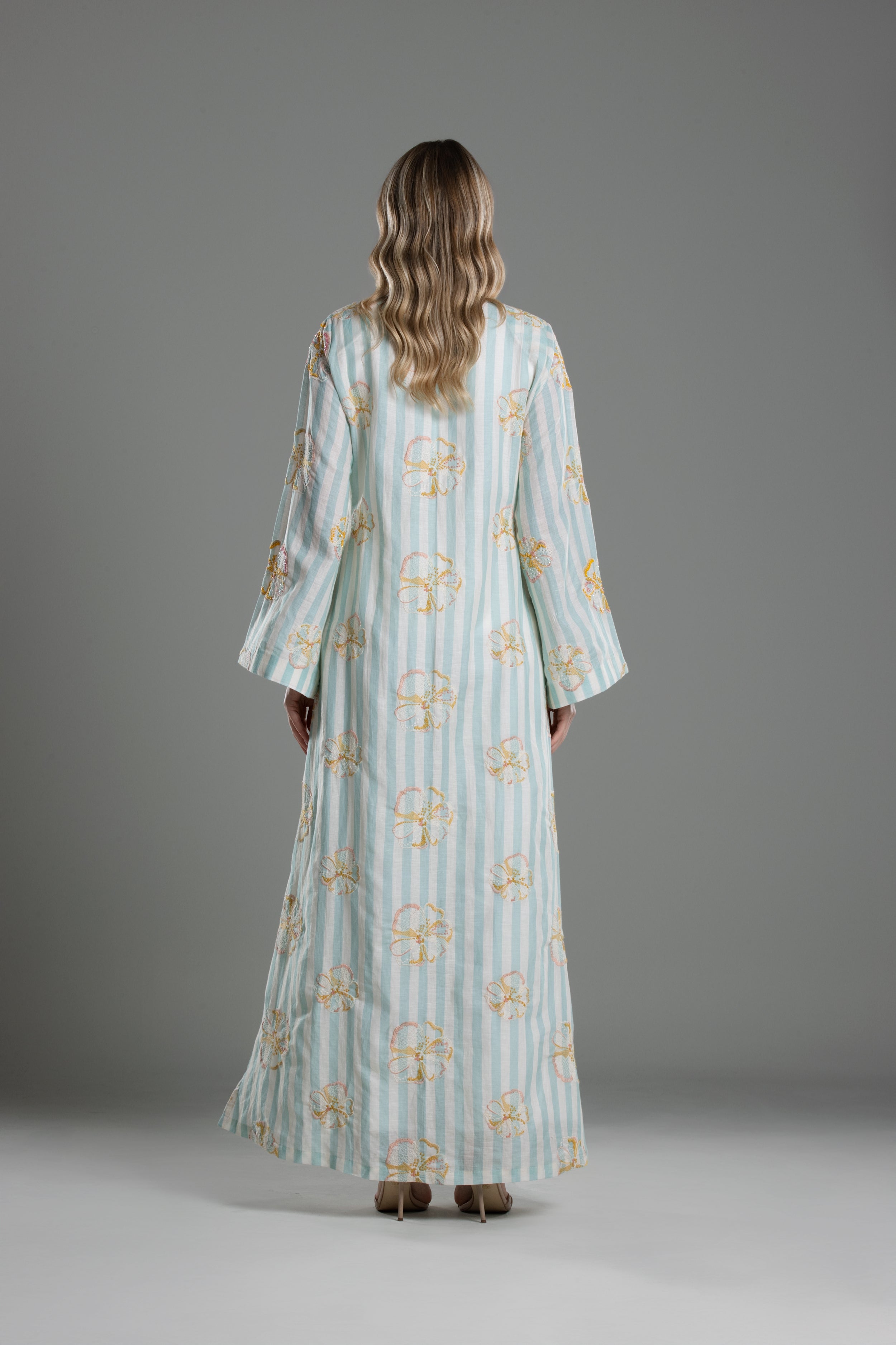 Stripe Overlap Blazer Abaya