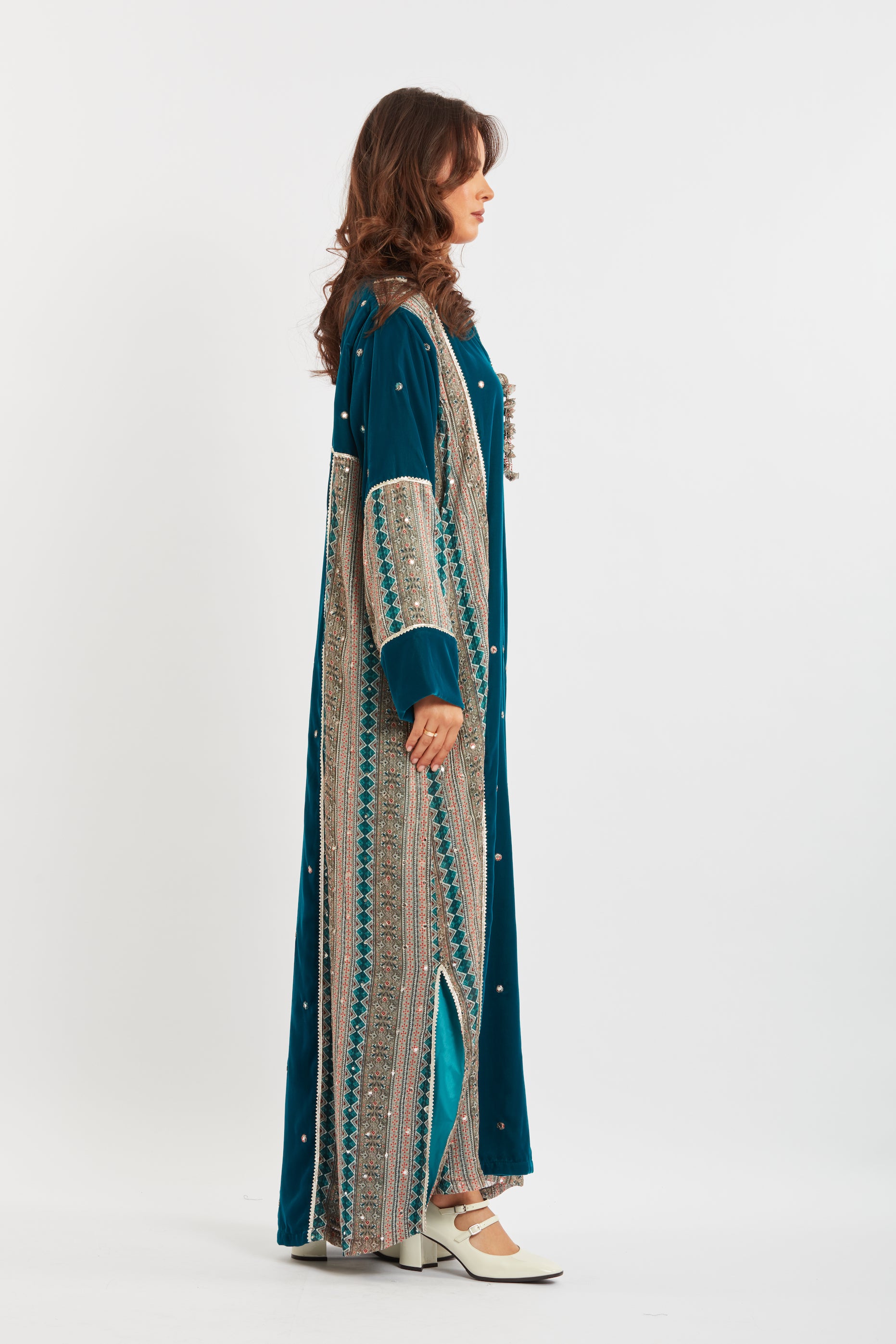 Printed Velvet Kaftan