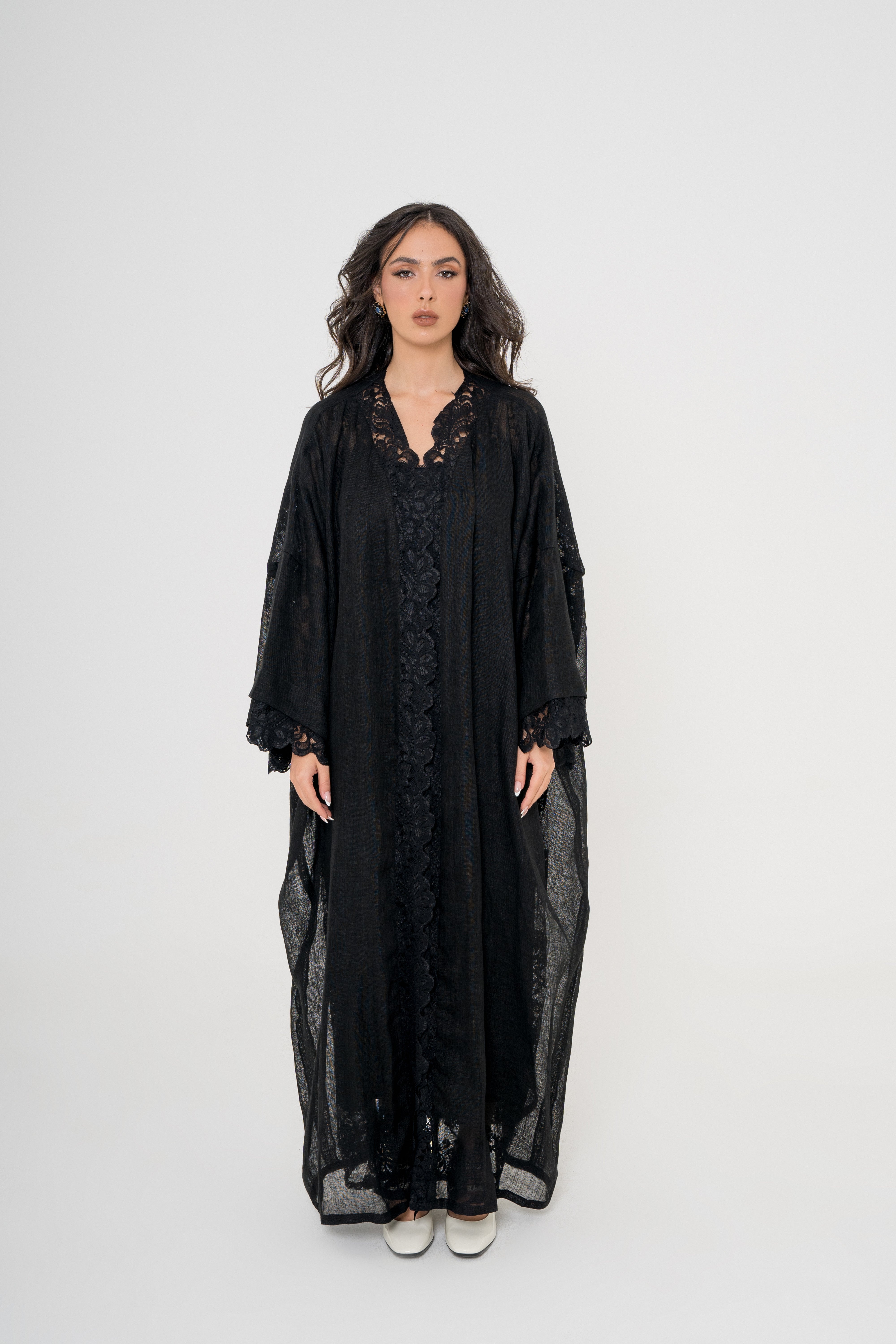 Linen Abaya with Lace Lining