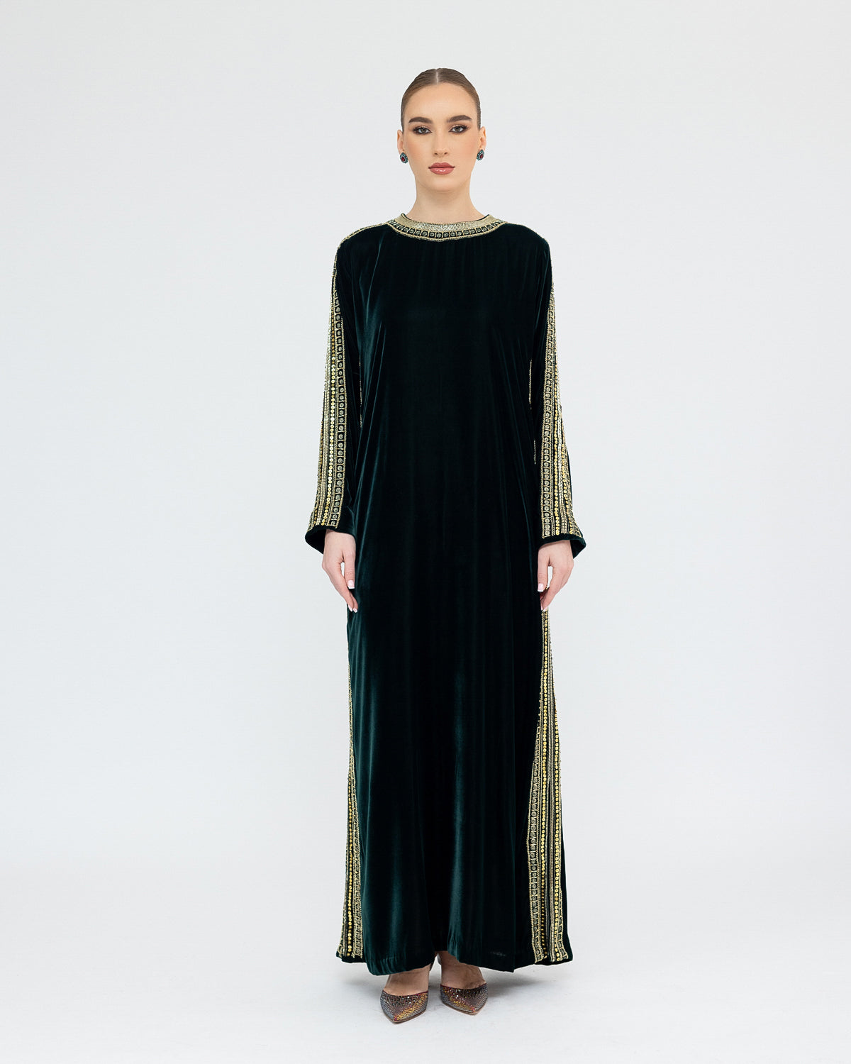 Embroidered Velvet Kaftan