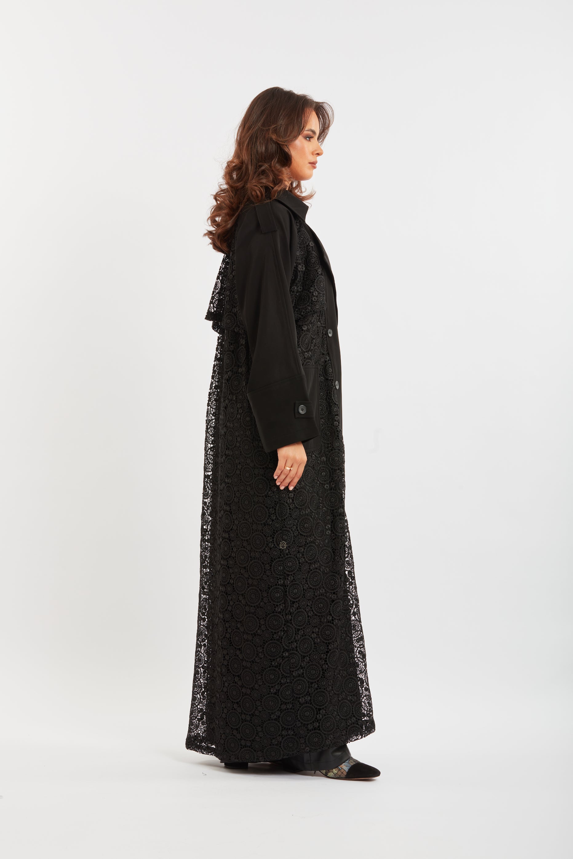 Lace-Combination Abaya