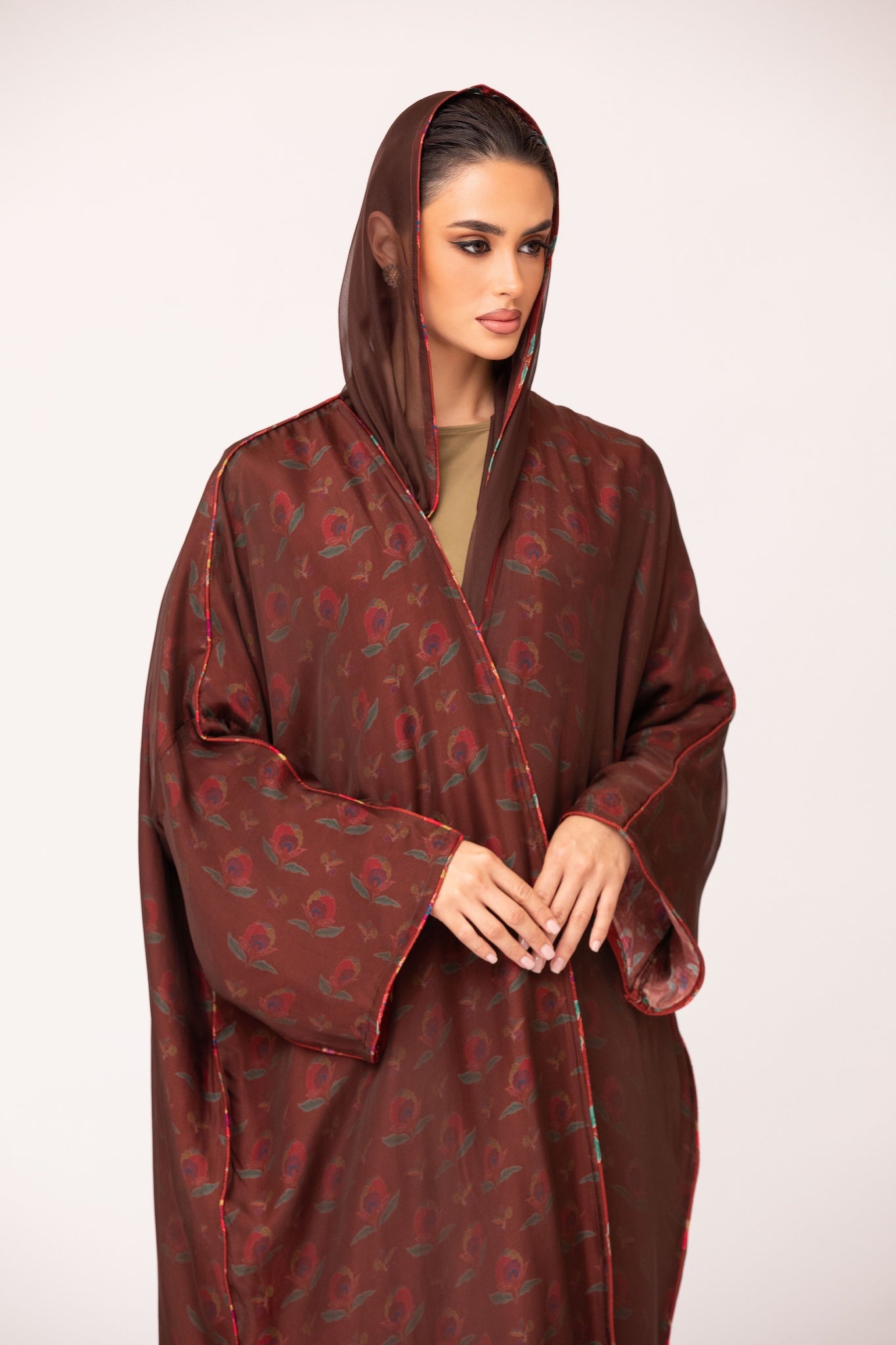 Abaya with Printed Lining