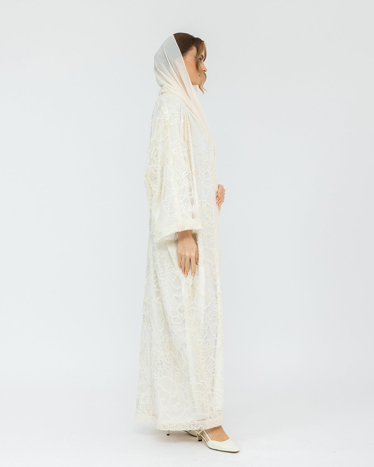 White Embroidered Abaya