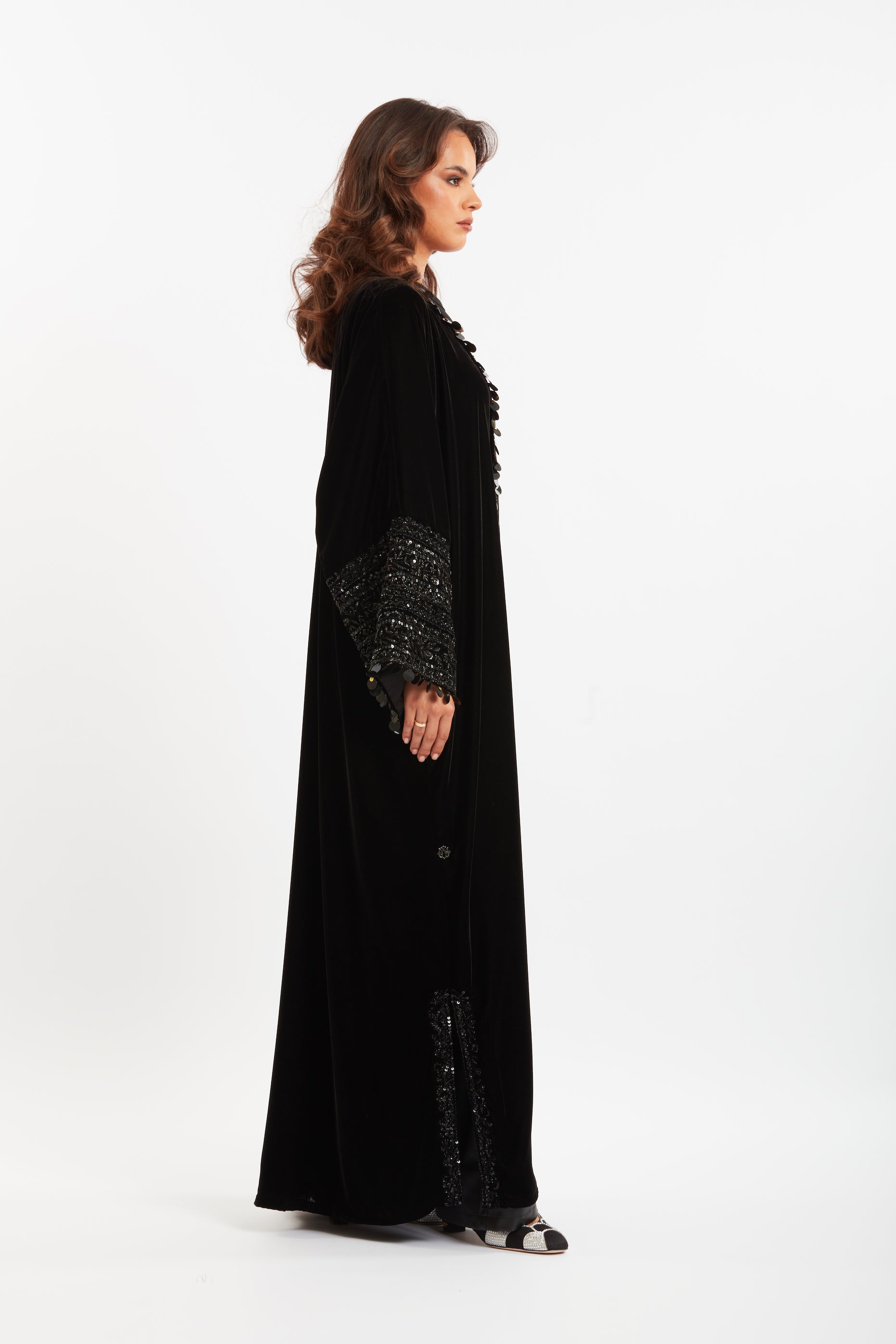 Embroidered Velvet Abaya