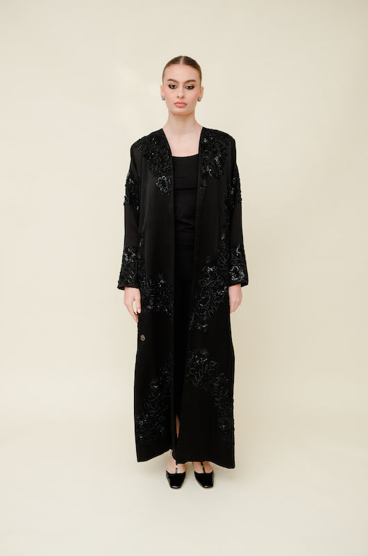 Embroidered Silk Abaya