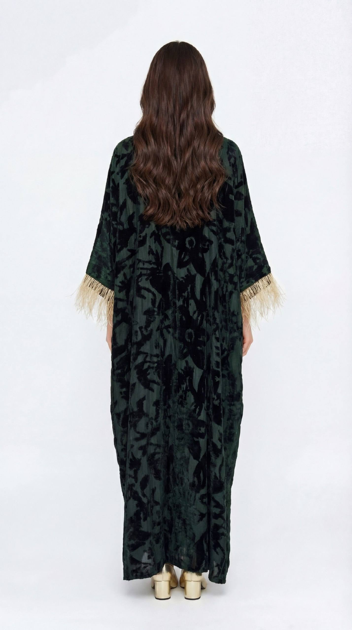 Feather Trim Kaftan
