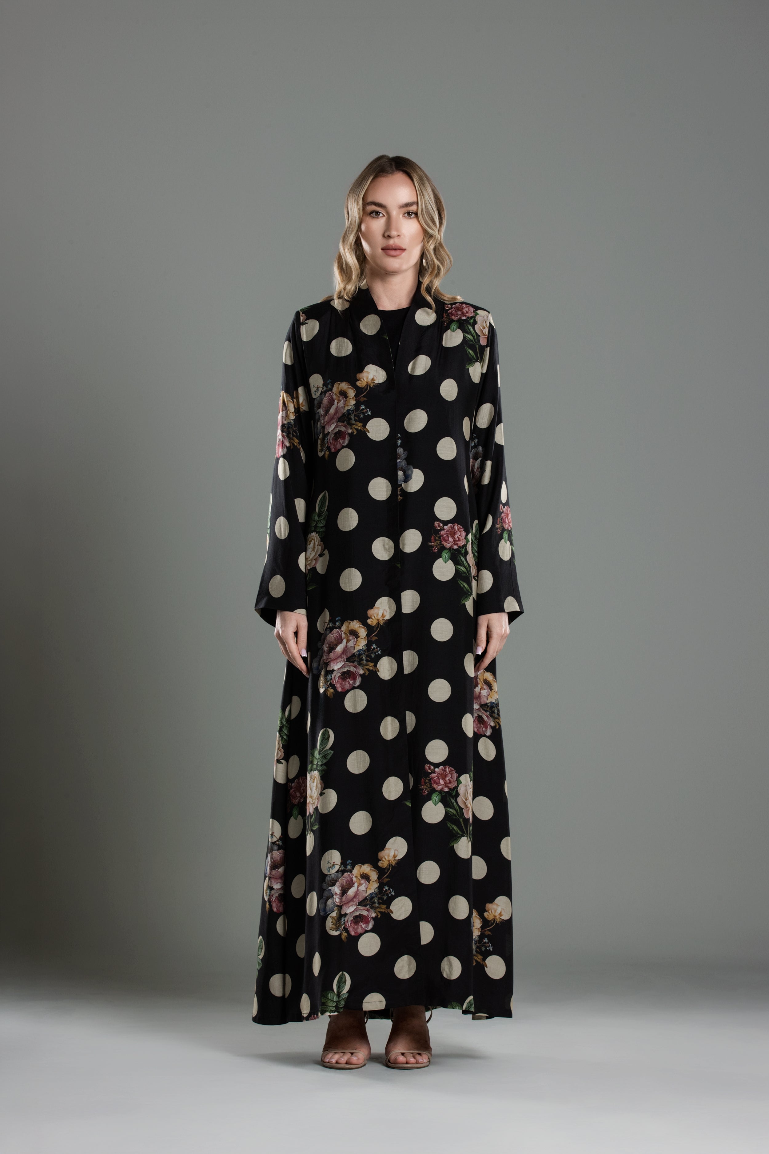 Floral Polka Dot Abaya