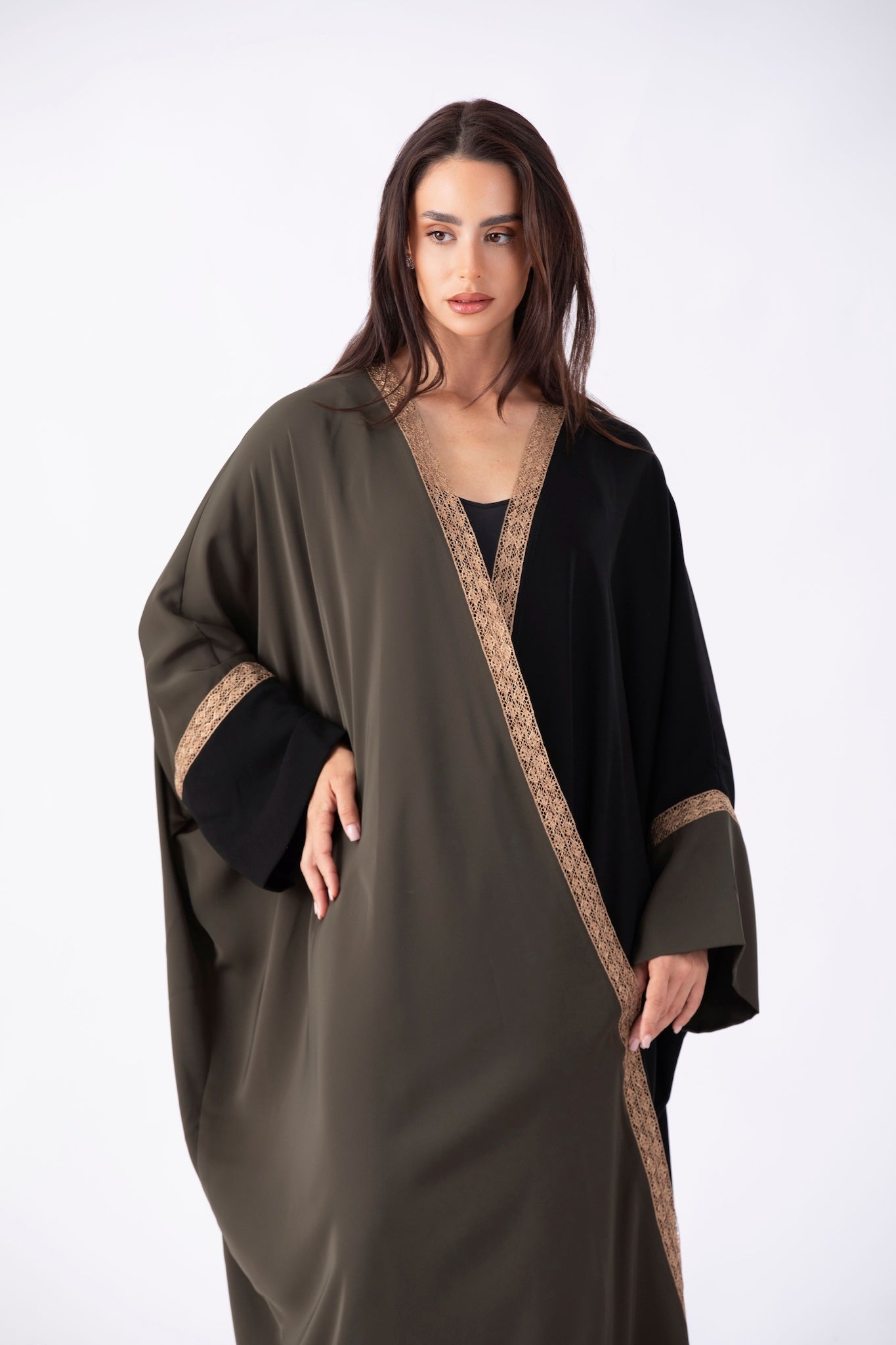 Gold lace Abaya