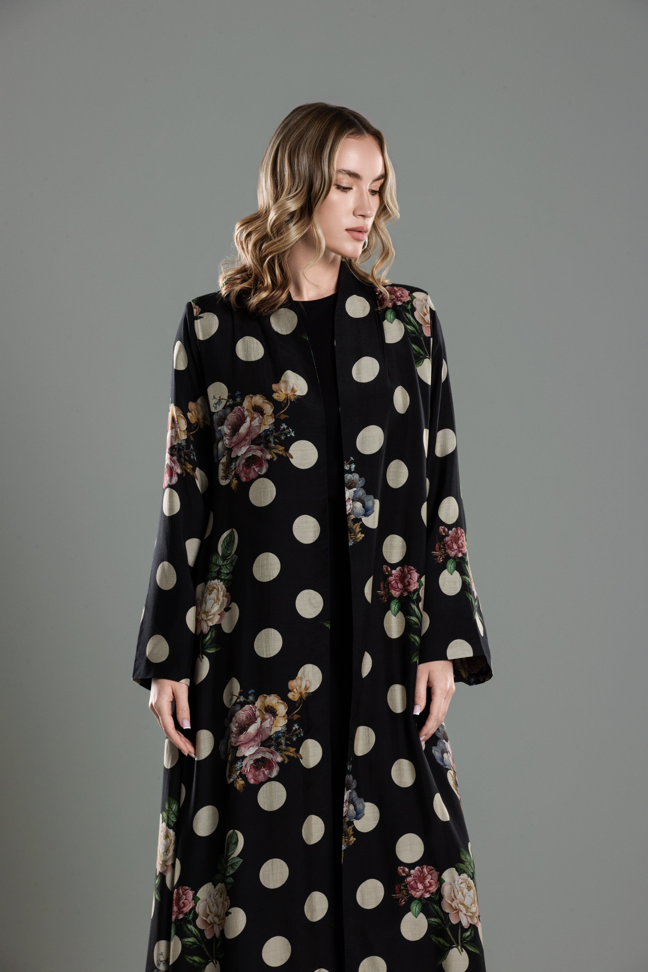 Floral Polka Dot Abaya