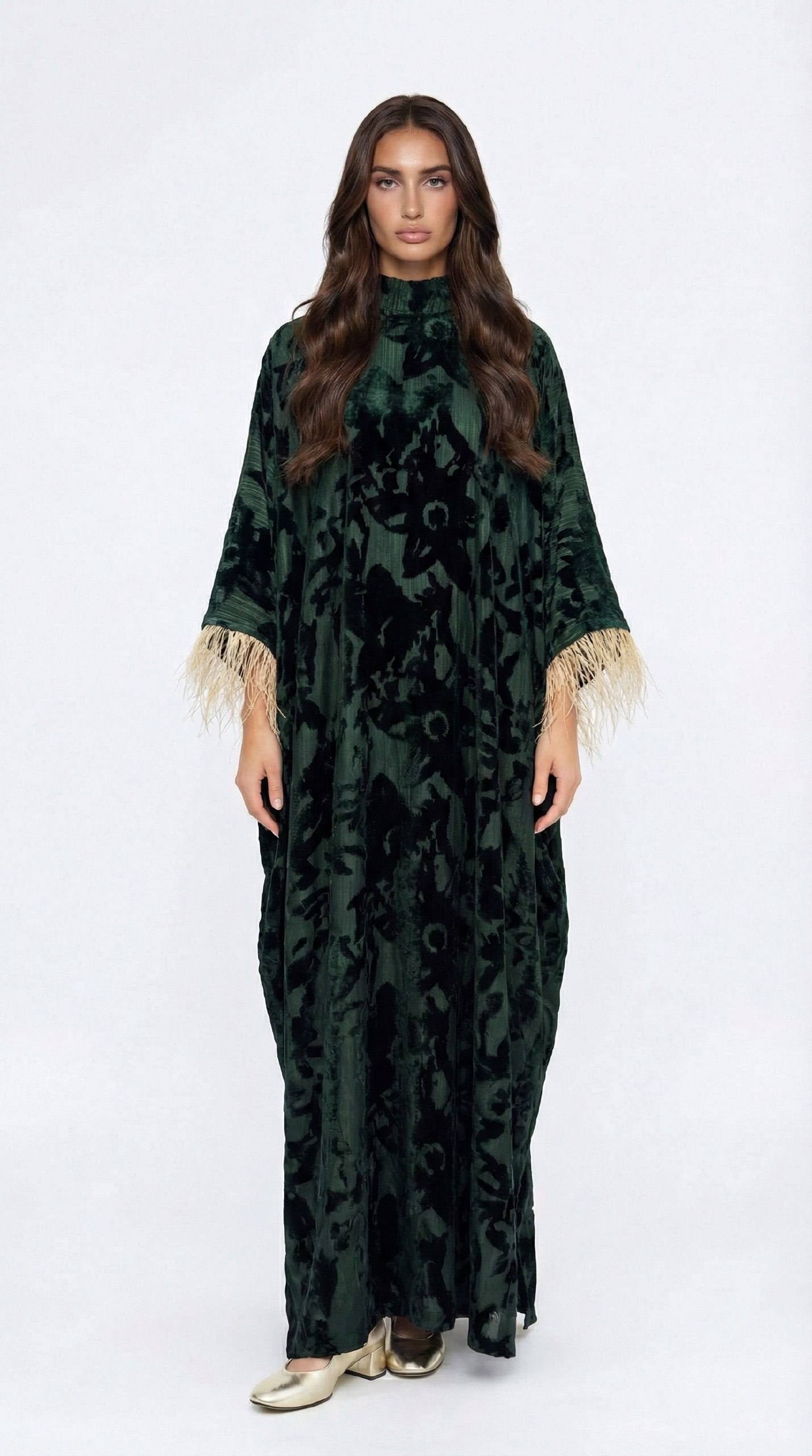 Feather Trim Kaftan