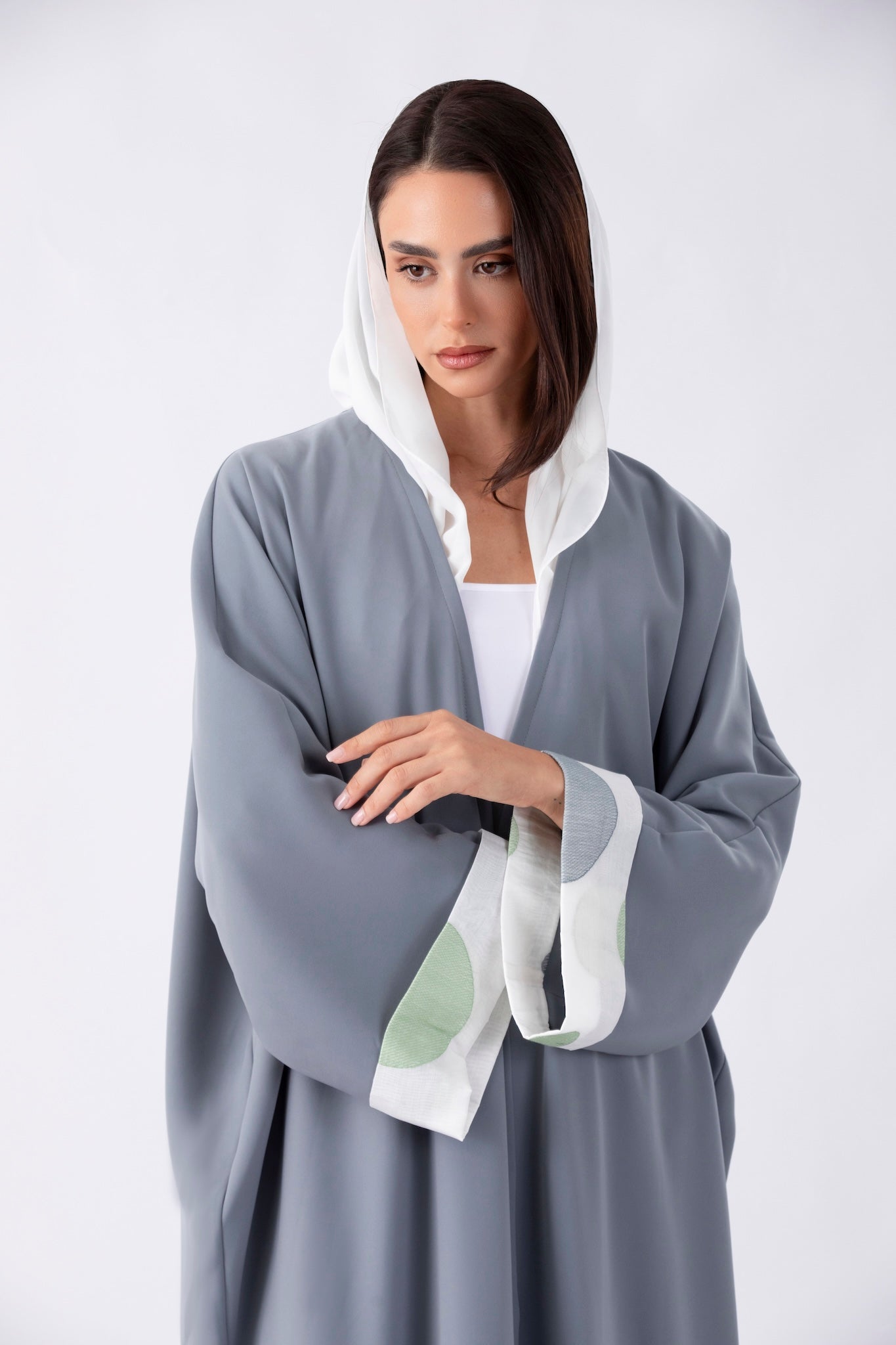 Check Polka Dot Abaya