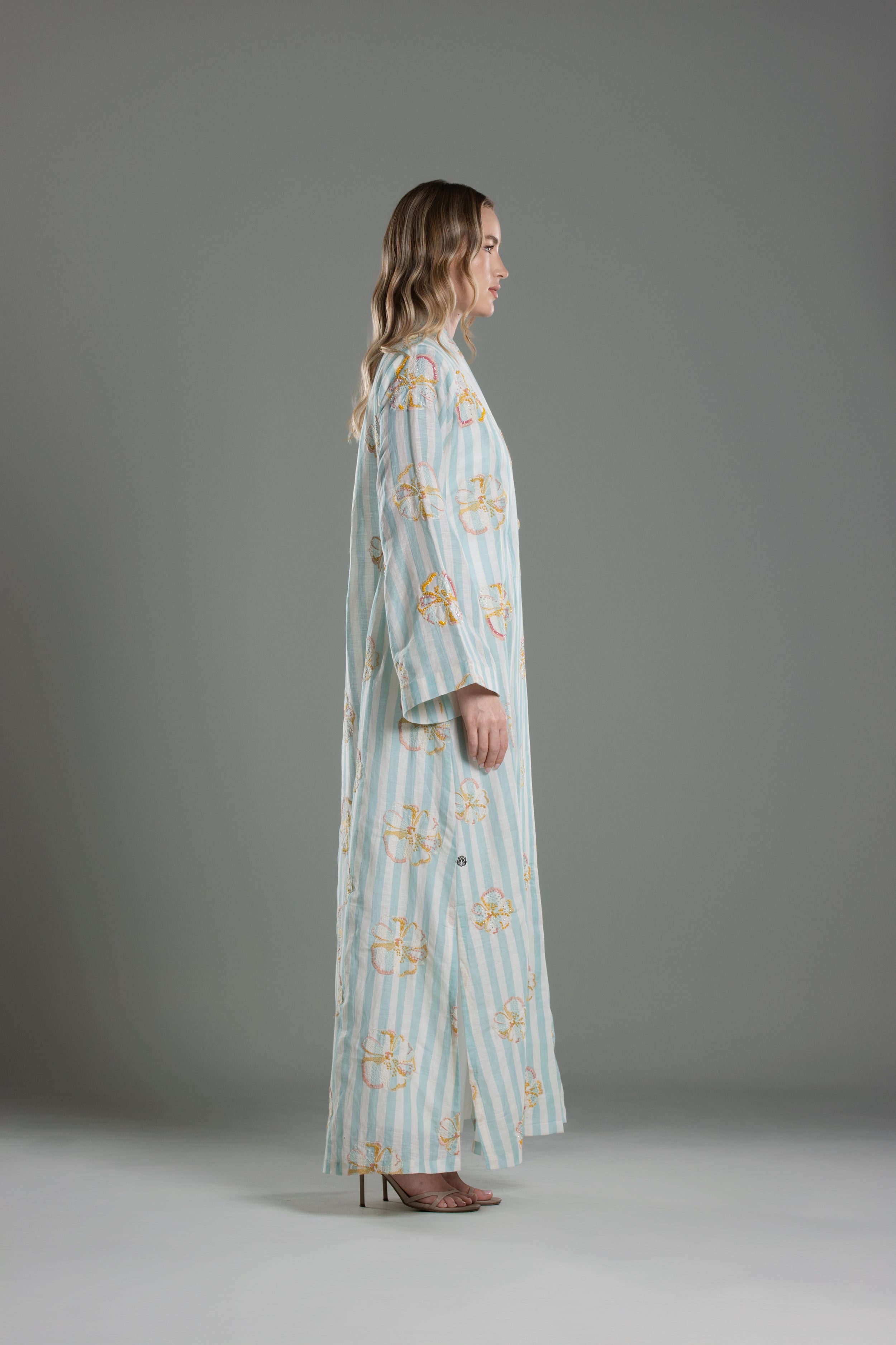 Stripe Overlap Blazer Abaya