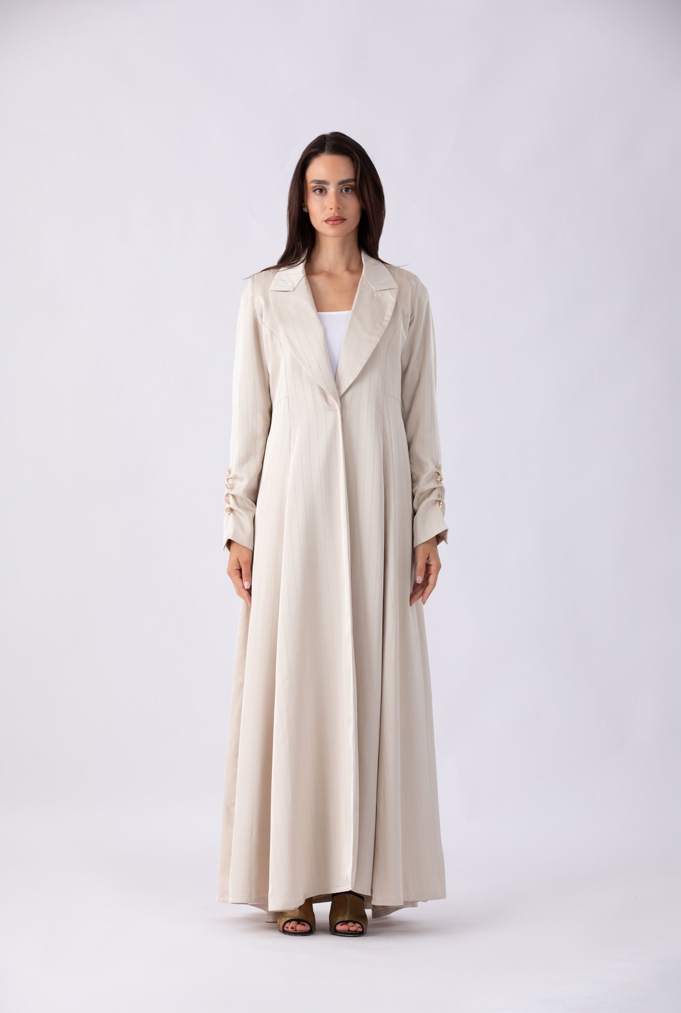 Ruffled Buttons Abaya