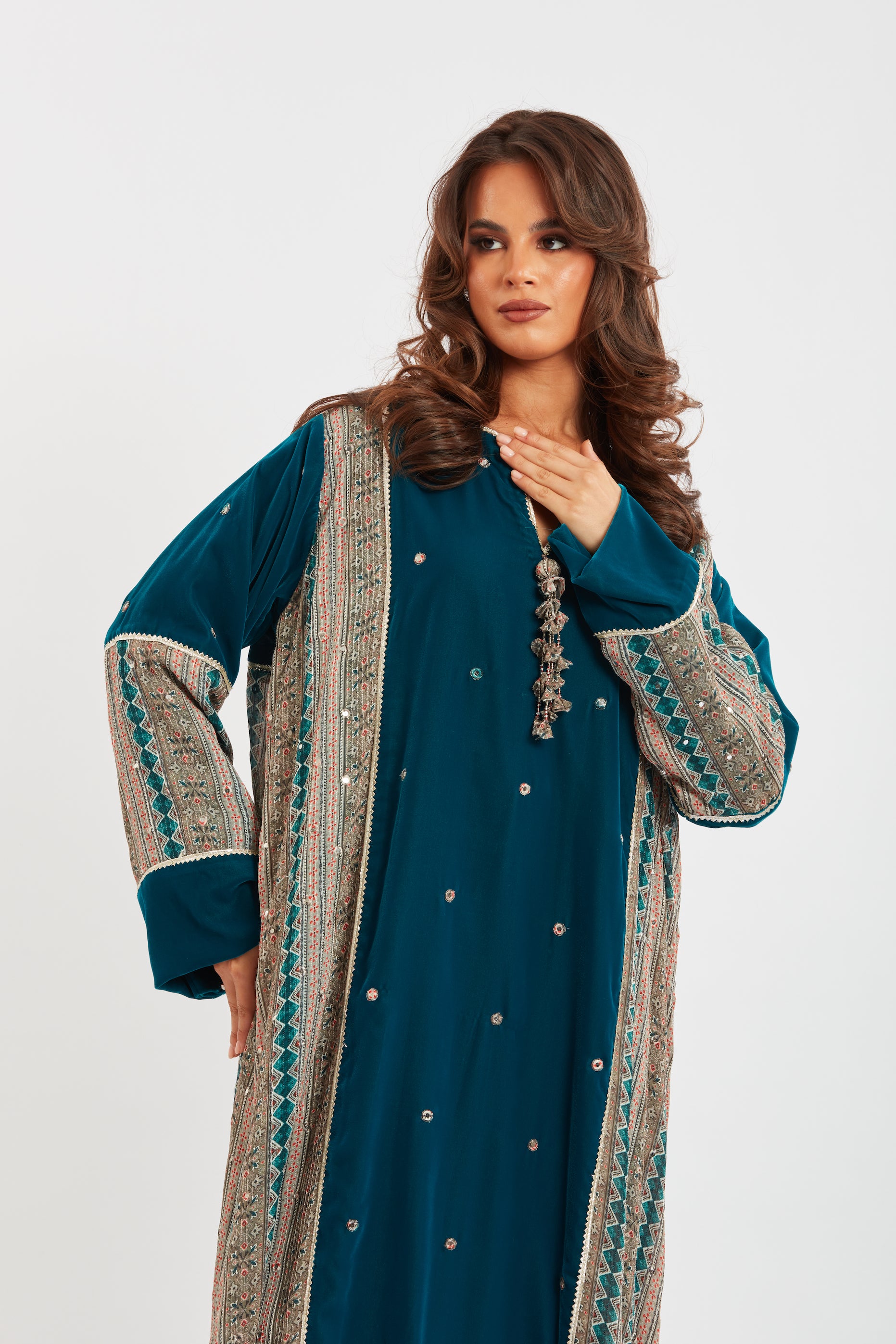 Printed Velvet Kaftan