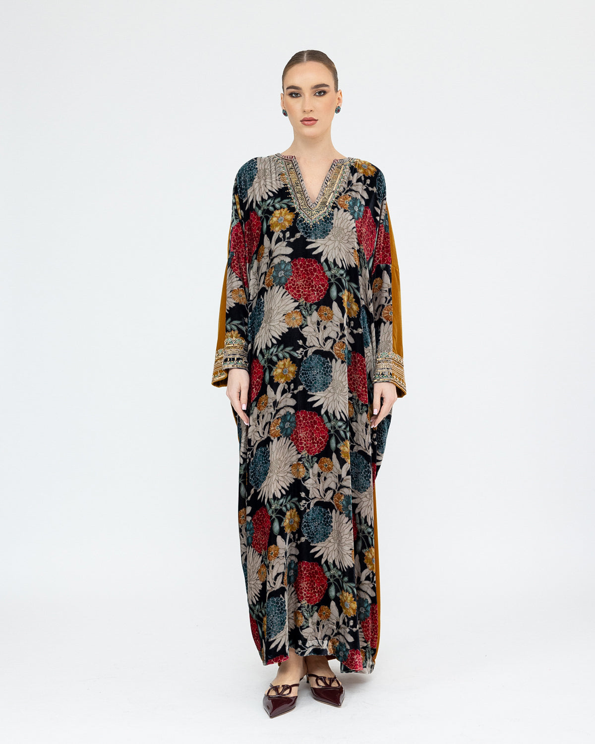 Printed Velvet Kaftan