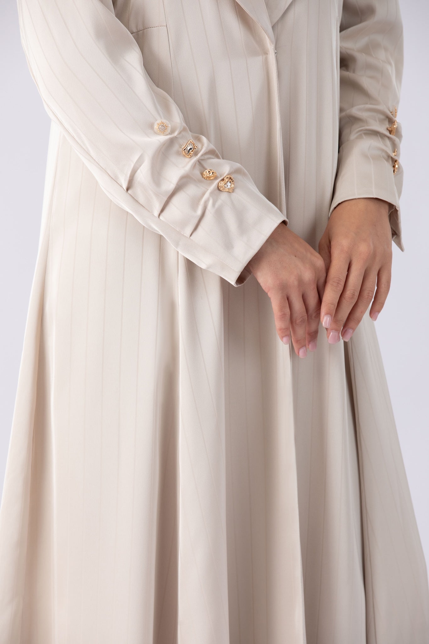 Ruffled Buttons Abaya