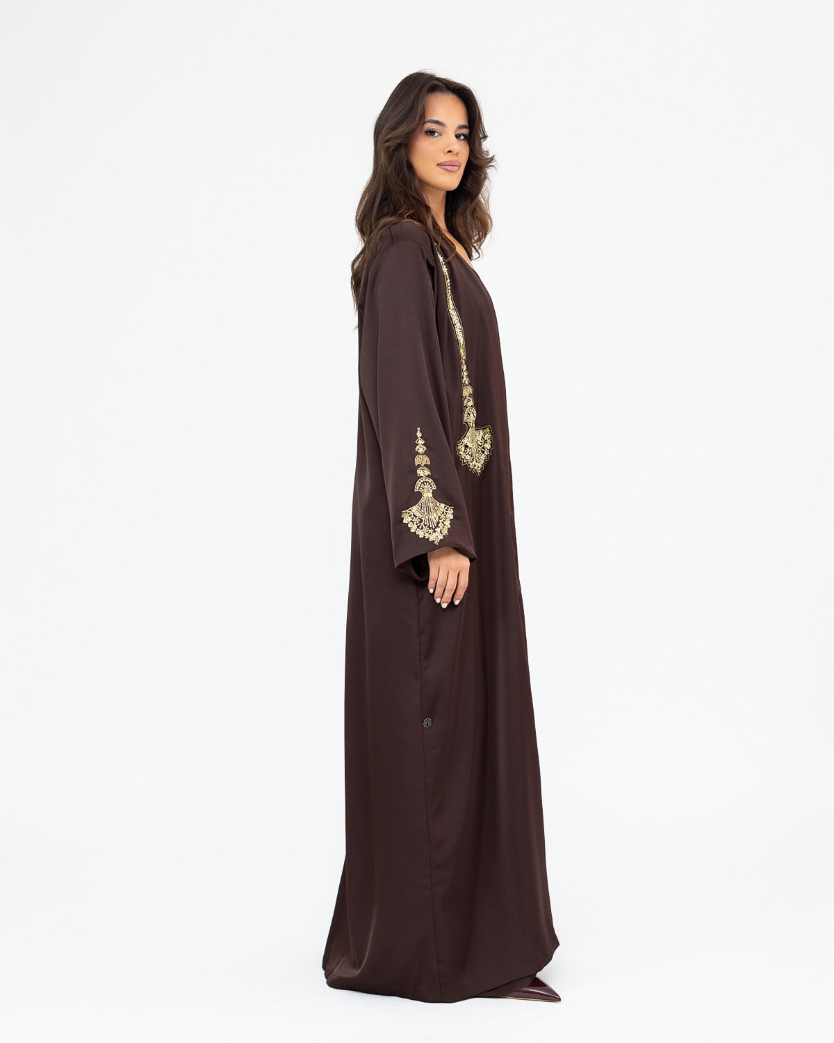 Embroidered Silk Abaya