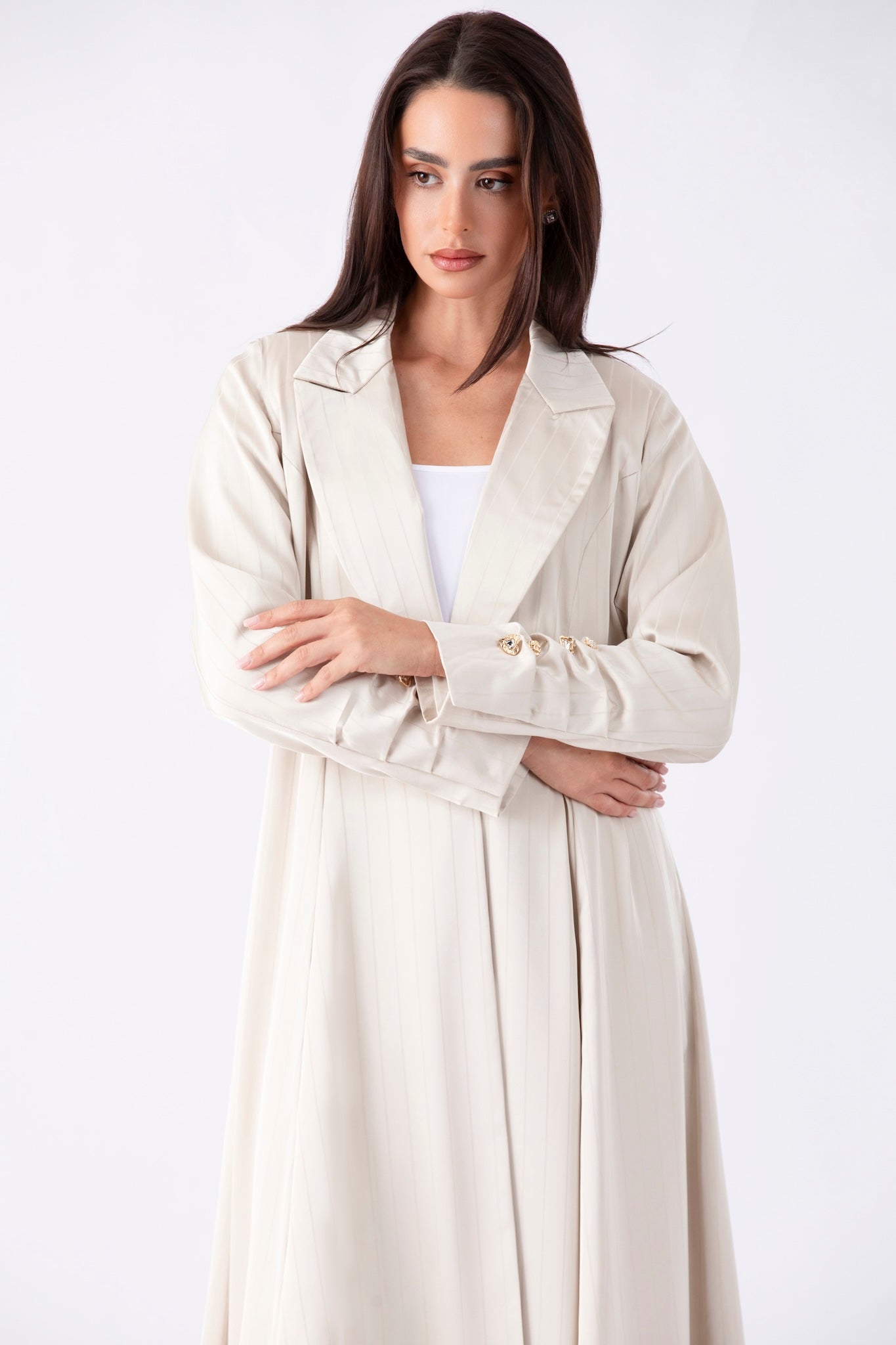 Ruffled Buttons Abaya