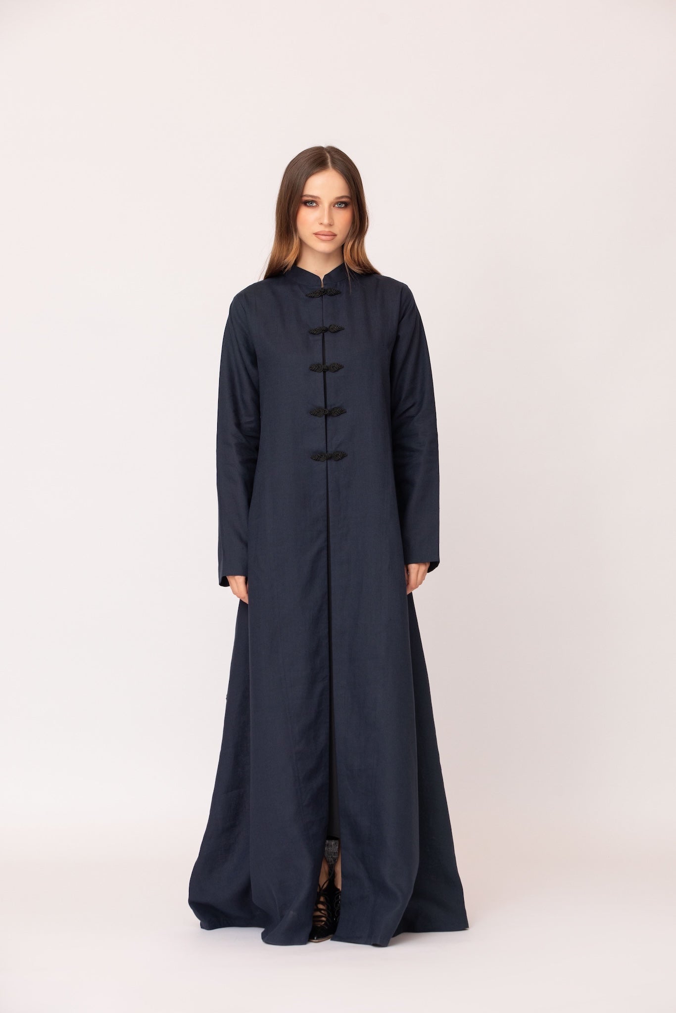 Mandarin Button Abaya
