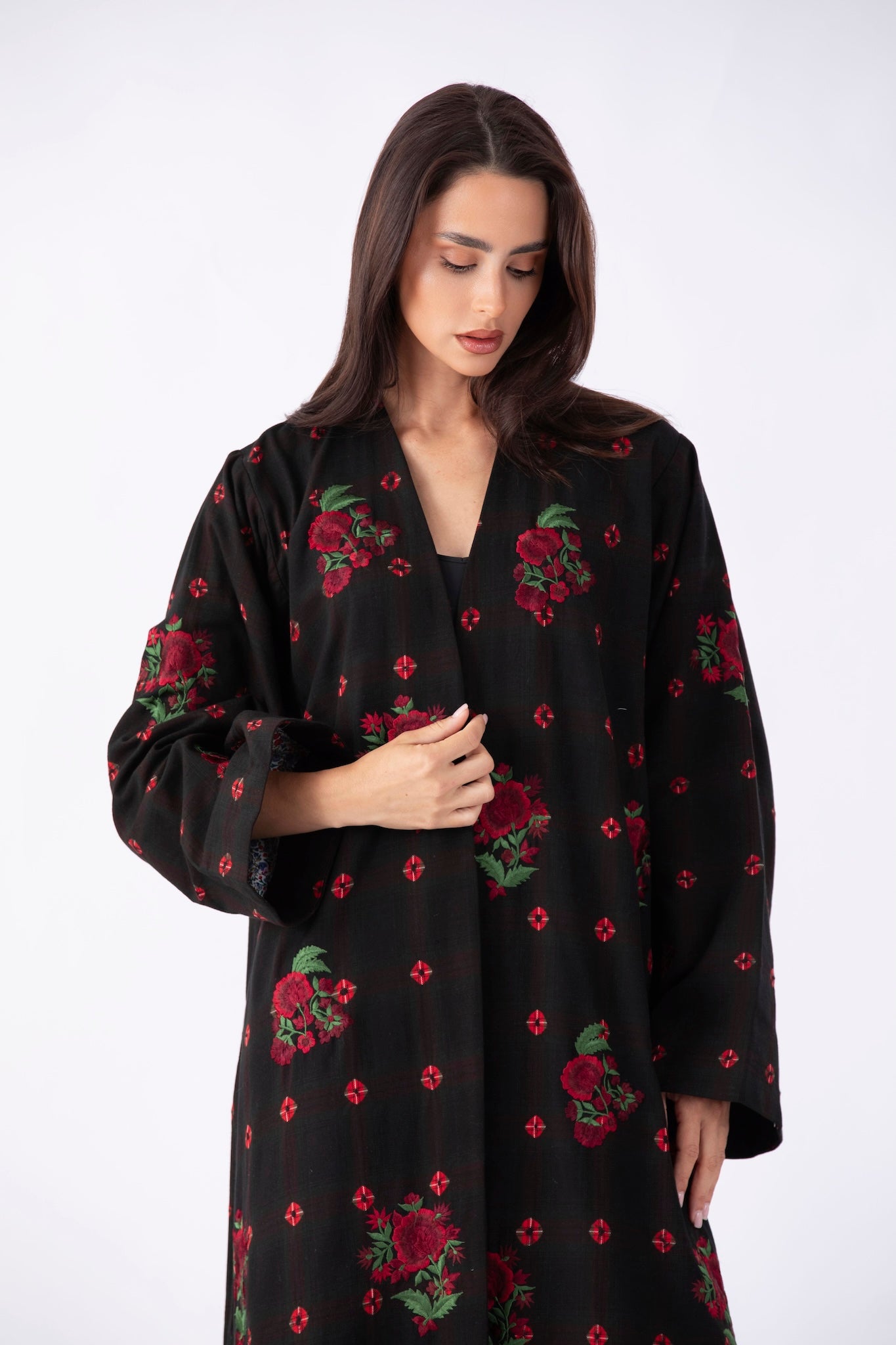 Check Printed Abaya