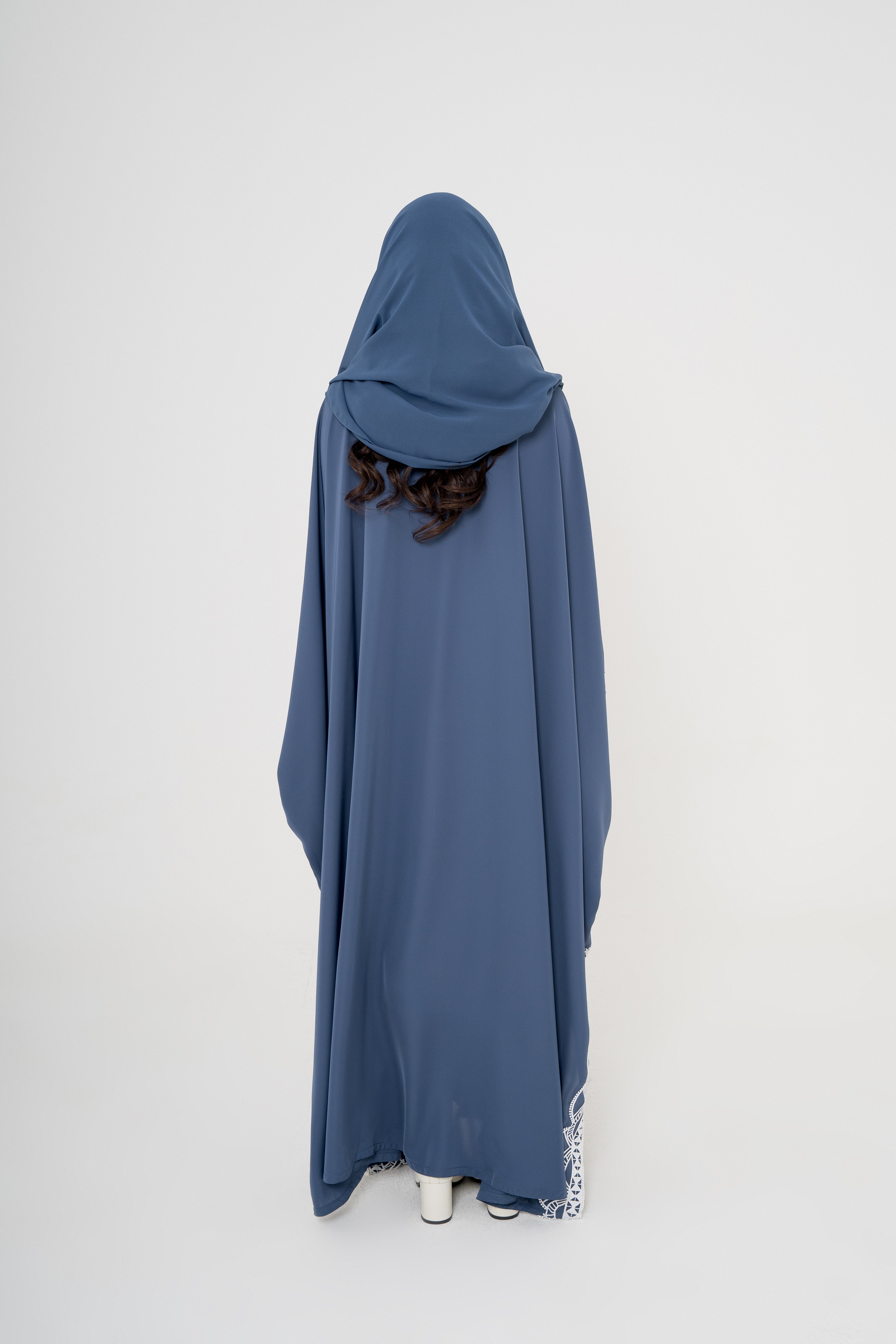 Crepe and Lace with Side Slit Abaya