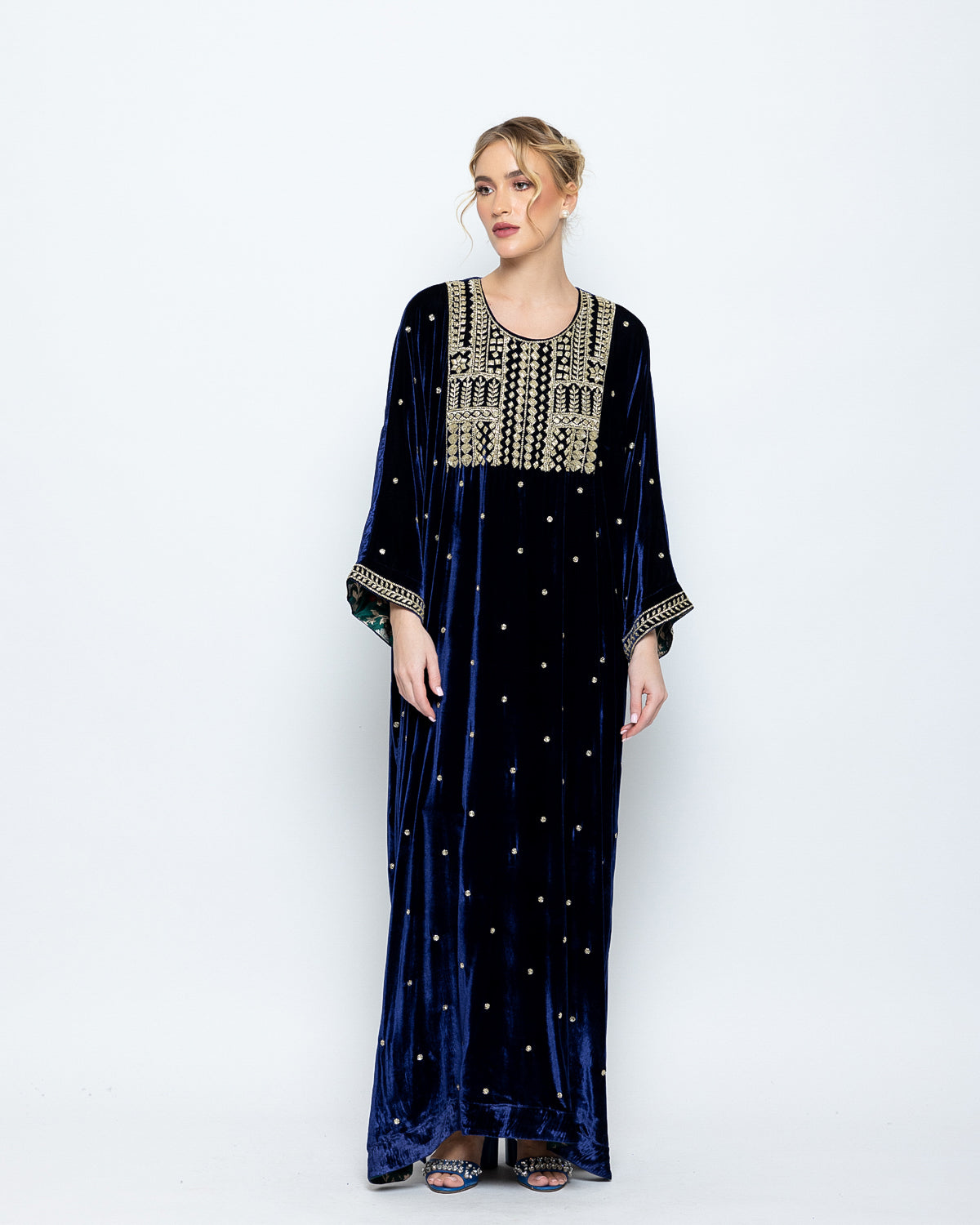 Velvet Embroidered Kaftan image 0