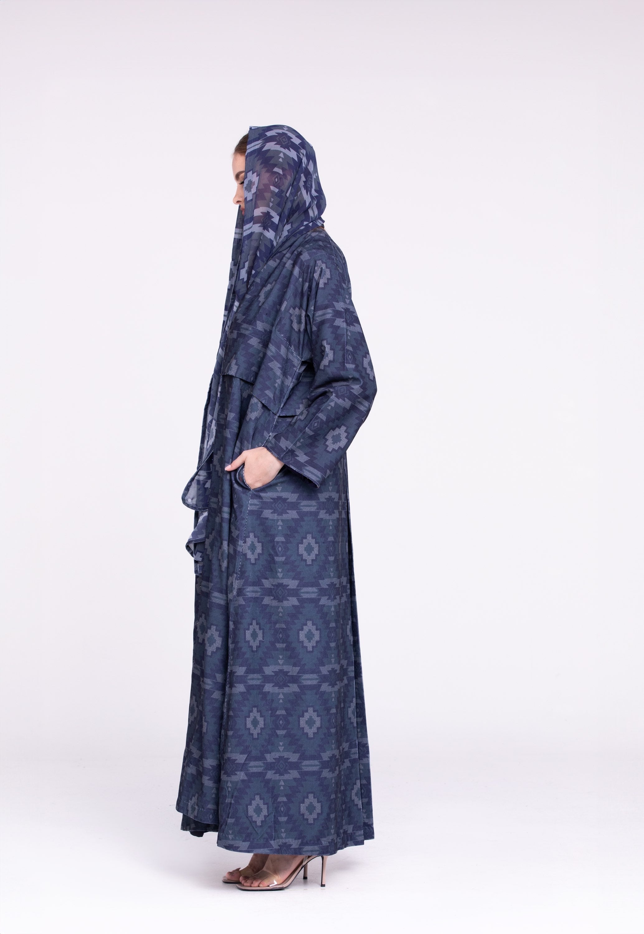 Printed Corduroy Abaya image 1