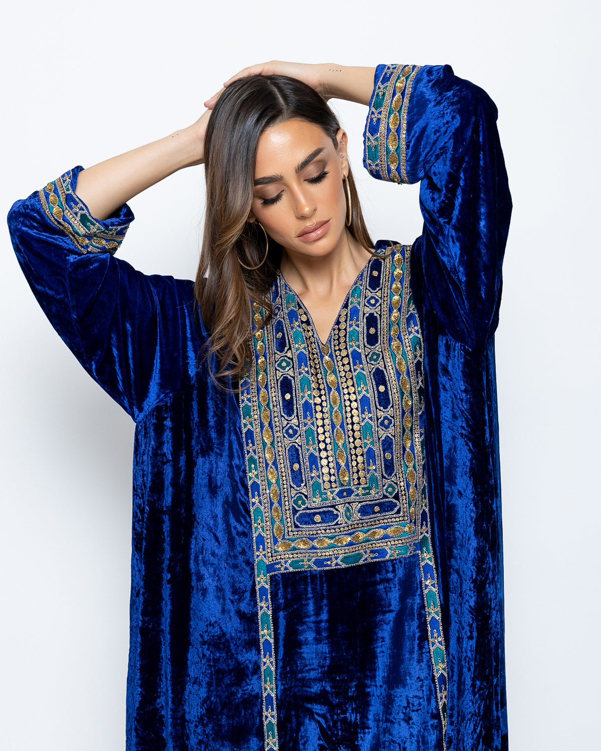 Velvet Embroidered Kaftan image 2