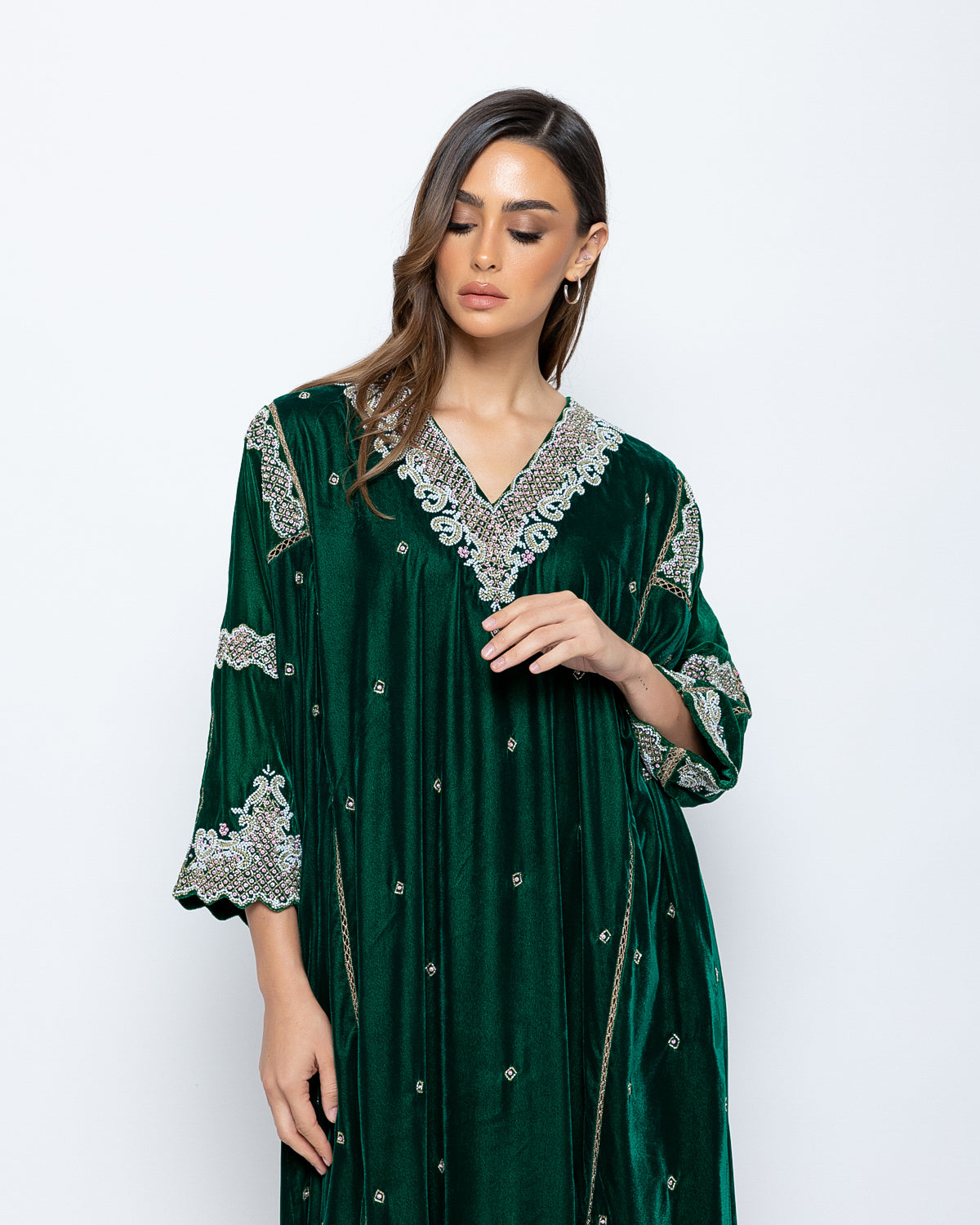 Velvet Embroidered Kaftan image 2