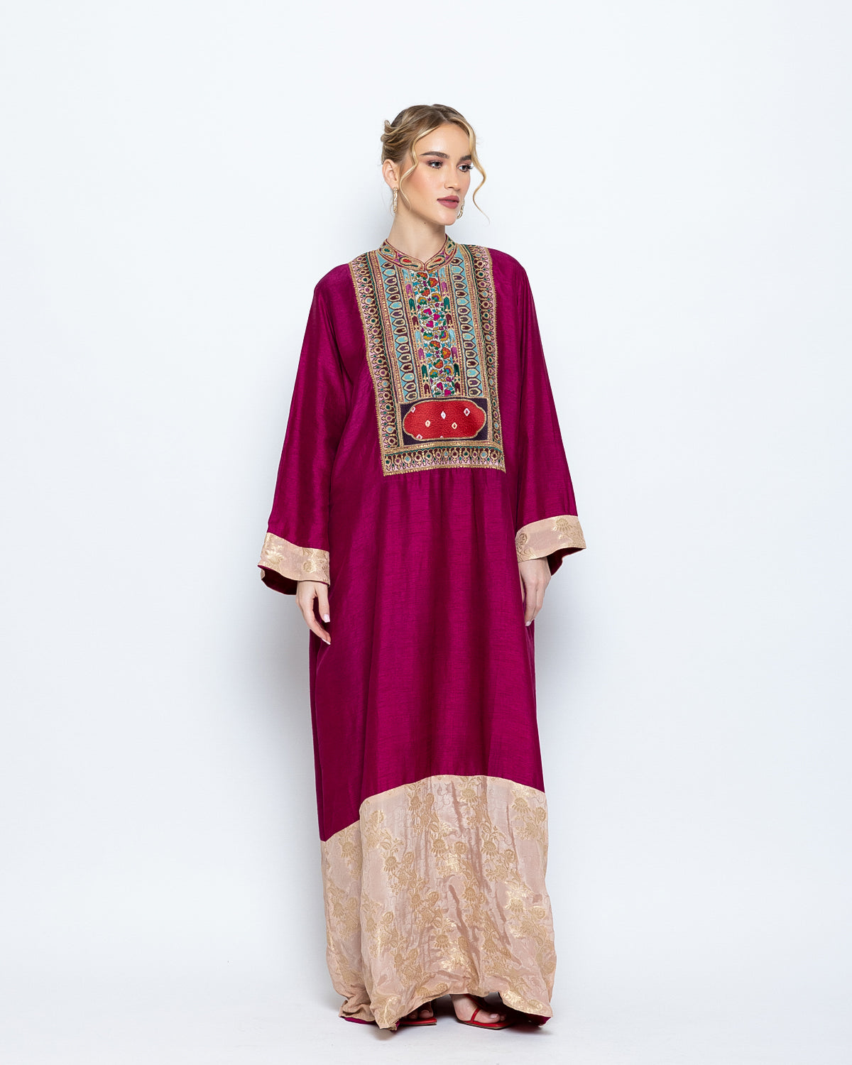 Raw Silk Embroidered Kaftan image 0